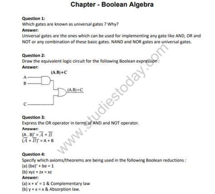 Boolean Algebra and Logic Gates Questions & Answers PDF: Expert Study Guide