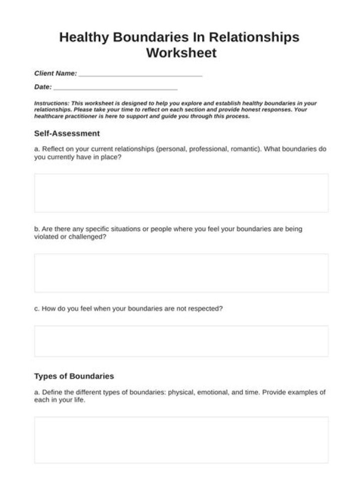 Boundaries PDF Worksheet: Define & Enforce Healthy Limits