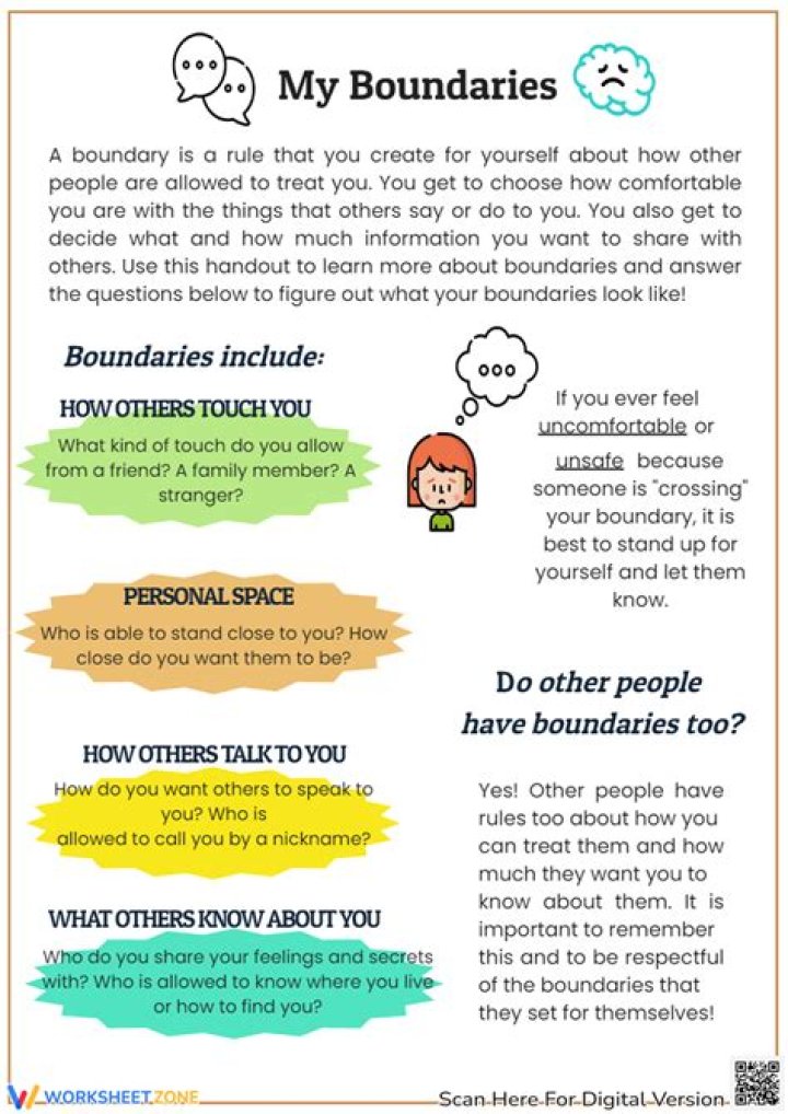 Free Boundaries Worksheets for Youth PDF – Build Healthy Limits
