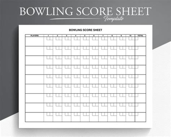 Download Free Bowling Score Sheet with Pins PDF