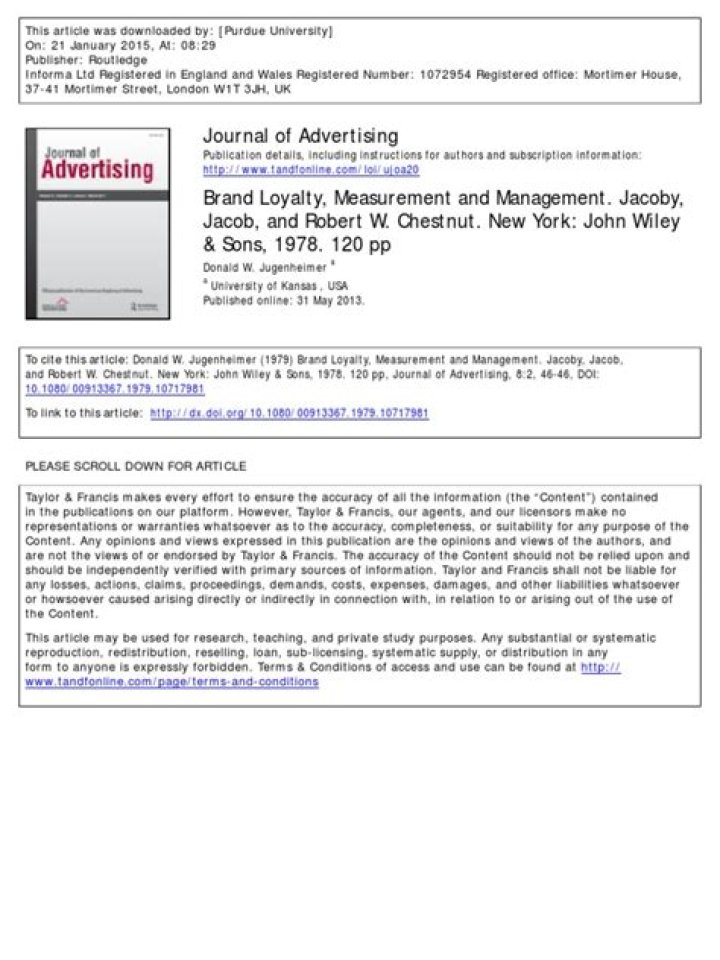 Brand Loyalty Measurement and Management: Expert PDF Guide