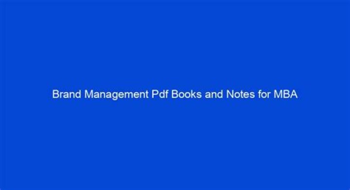 Master Brand Management: Essential MBA PDF Guide