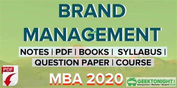 Brand Management PDF Notes for MBA Students