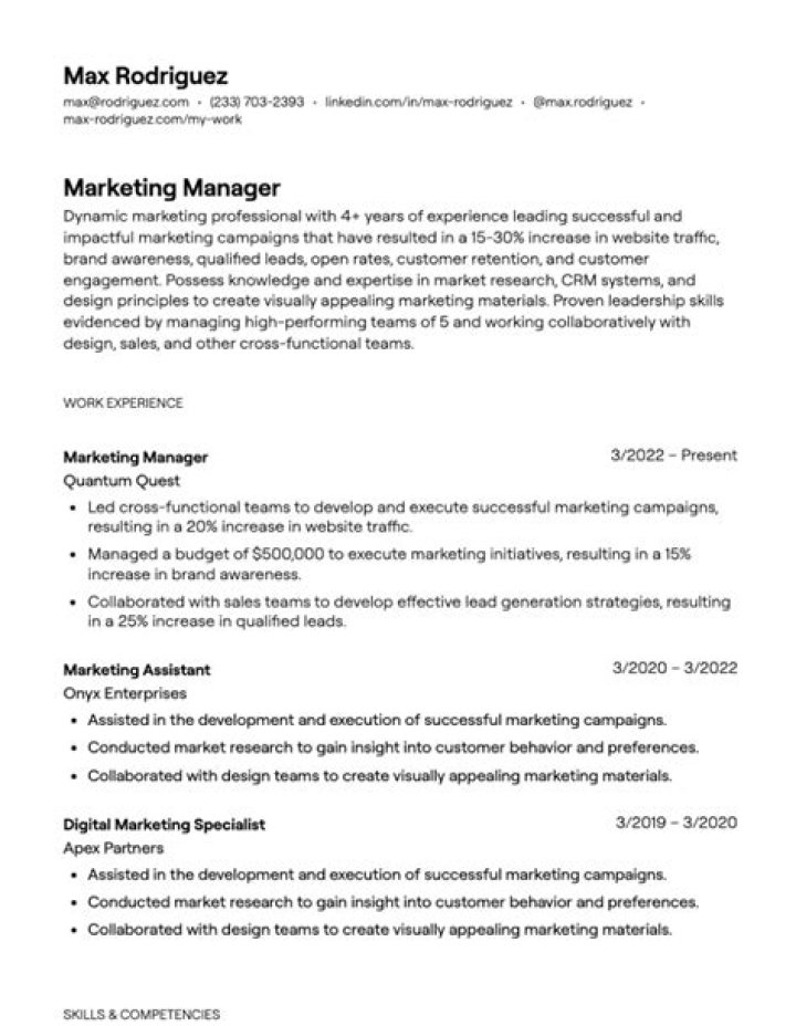 Brand Manager Resume PDF for Hiring Success