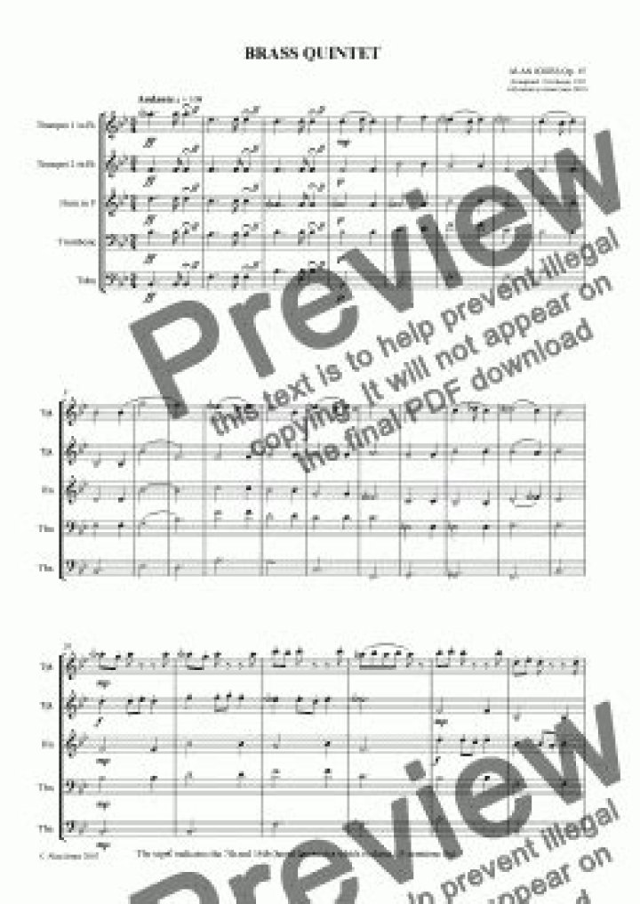 Brass Quintet Sheet Music PDF Download – Instant Access to Full Score