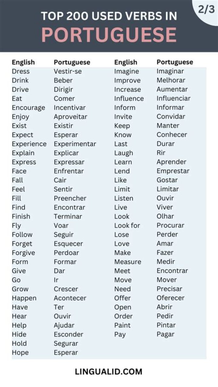 Free Brazilian Portuguese Verbs List PDF – Master Essential Conjugations