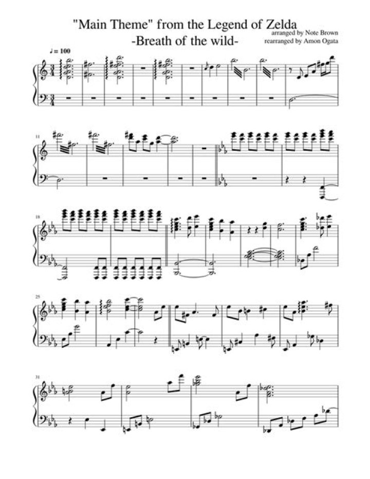 Breath of the Wild Sheet Music Free PDF Download