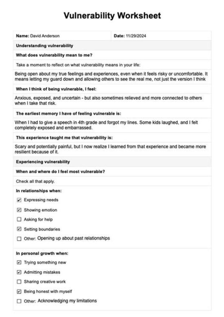 Brené Brown Vulnerability Worksheet PDF – Free Download