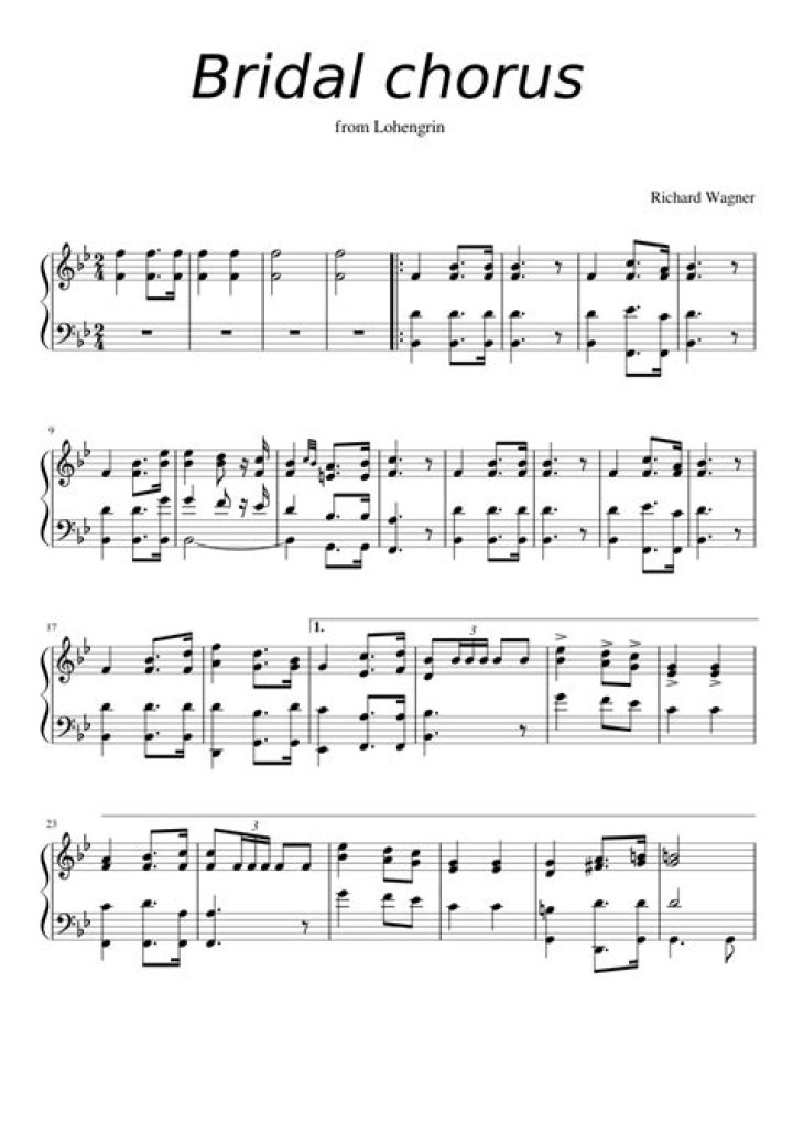 Bridal March Sheet Music PDF Download – Perfect Wedding Songs