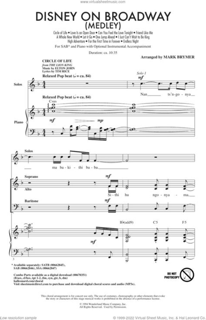Download Broadway Medley Sheet Music PDF – Perfect for Singers & Musicians