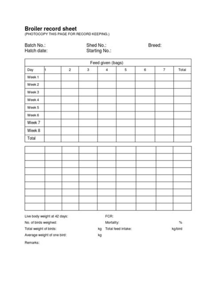 Broiler Record Keeping Sheet PDF: Complete Poultry Management Checklist