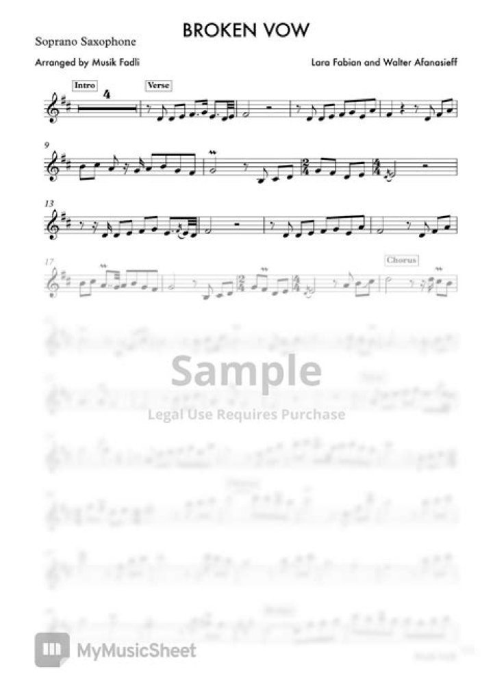 Broken Vow Sheet Music PDF Download – Perfect for Weddings
