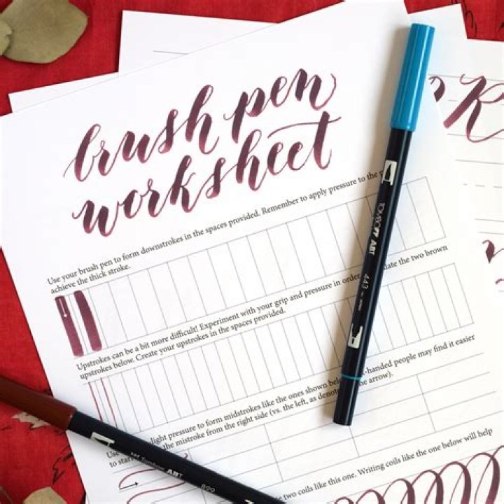Free Brush Pen Calligraphy Worksheet PDF – Perfect for Beginners