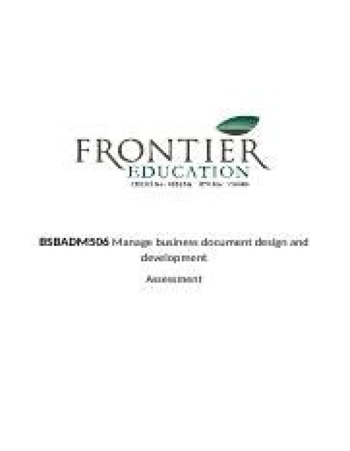 BSBadm506 Mastery: Business Document Design & Development PDF Guide