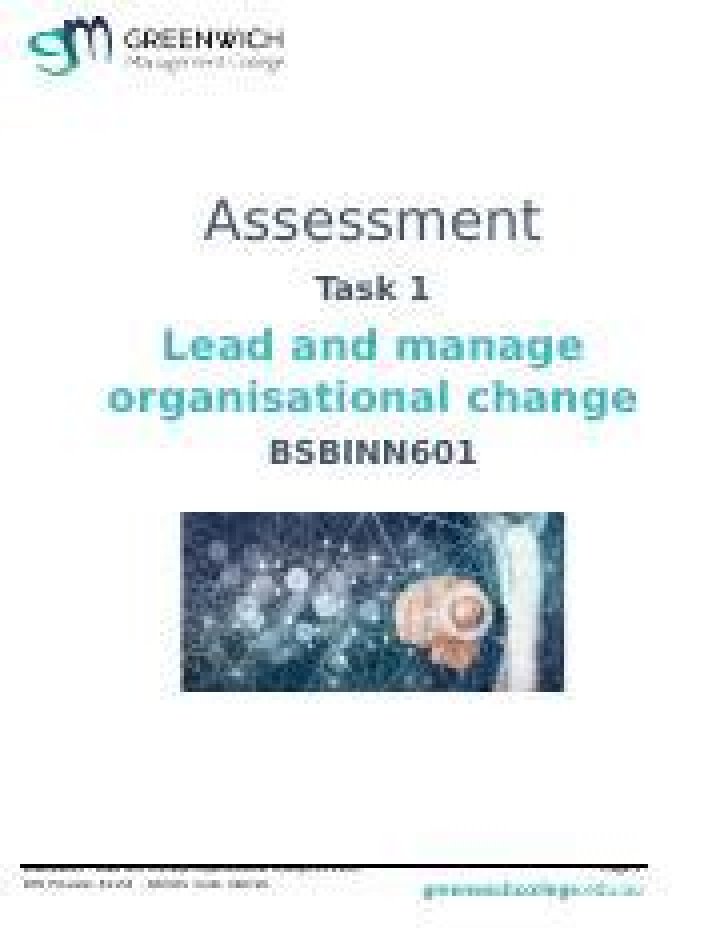 BSBIN601 Lead & Manage Organisational Change: PDF Guide