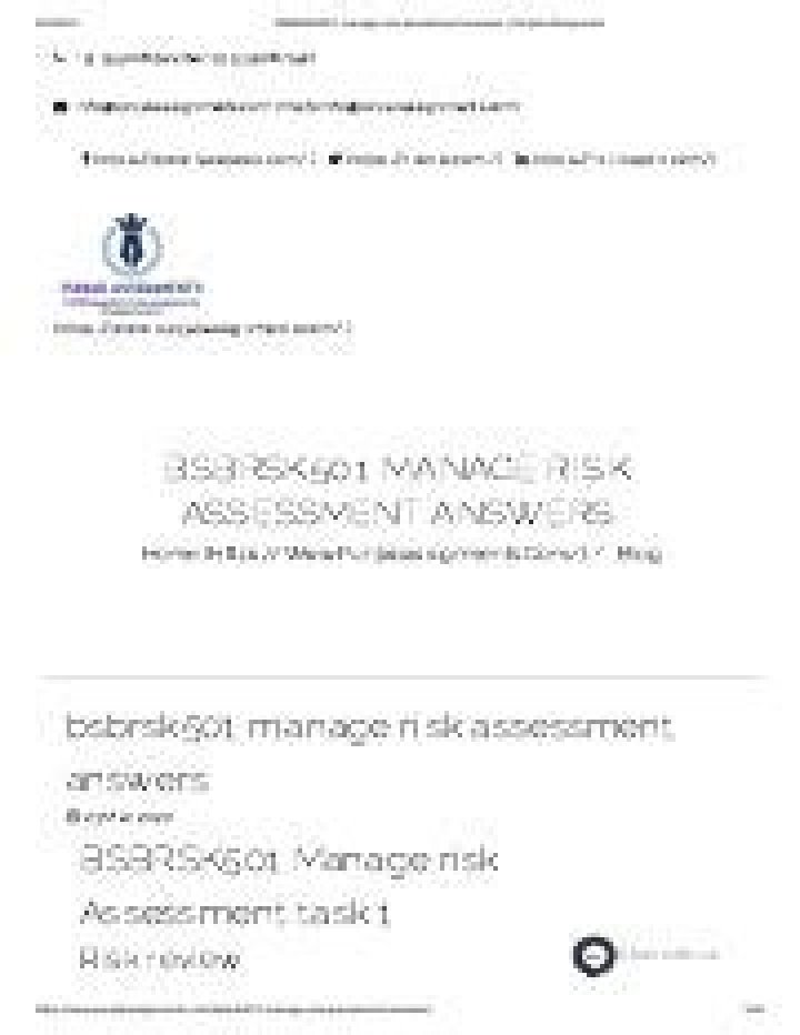 BSBRSK501 Risk Assessment Answers PDF – Expert Management Guide