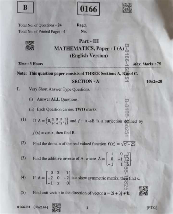Bsc 2nd Year Maths Question Papers PDF 2019 – Free Download