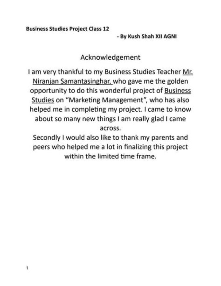 BNST Project Class 12 Marketing Management PDF for Quick Revision