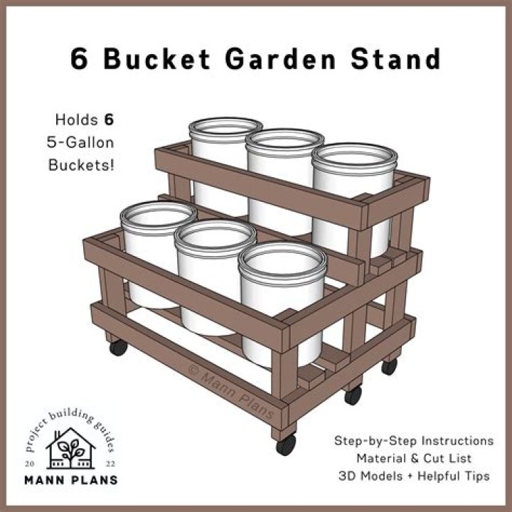 Free Bucket Garden Stand Plans PDF for Easy DIY Gardening