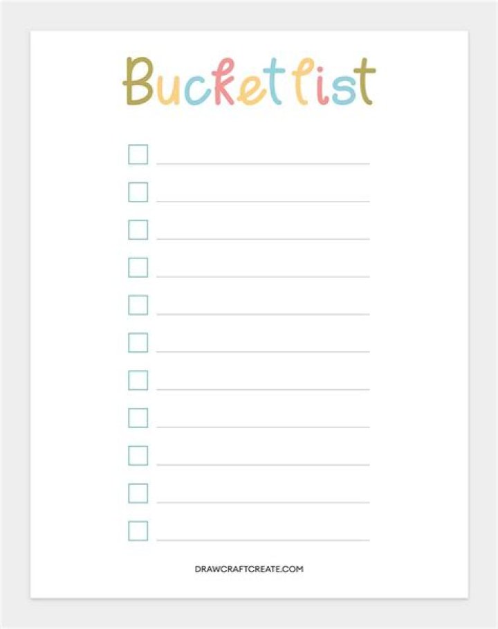 Free Bucket List Template PDF – Instant Download