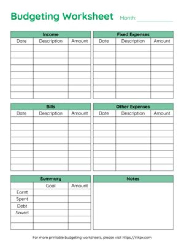 Free Budget Activity Worksheet PDF – Download Now for Easy Financial Tracking