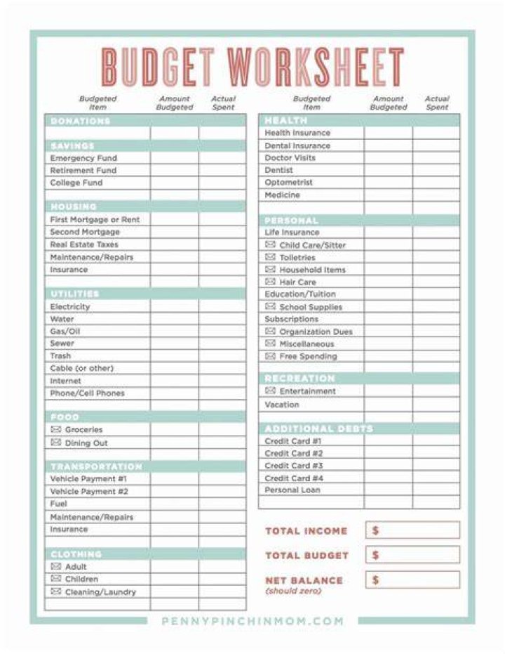Free Budget Worksheets PDF – Instant Download for Better Financial Planning