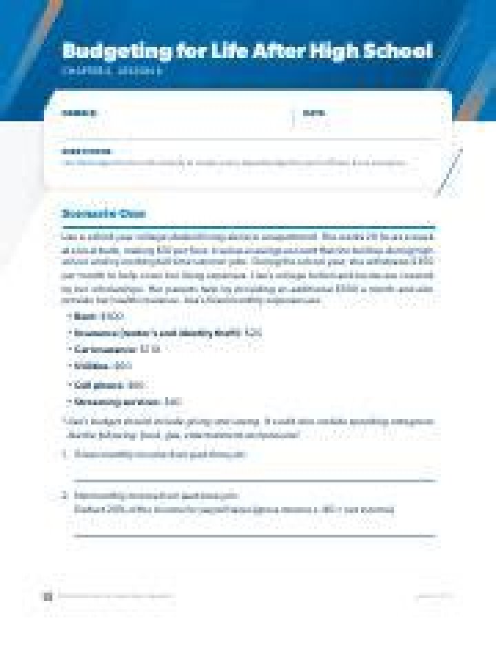 Master Budgeting After High School: Scenario 2 Answers PDF Guide