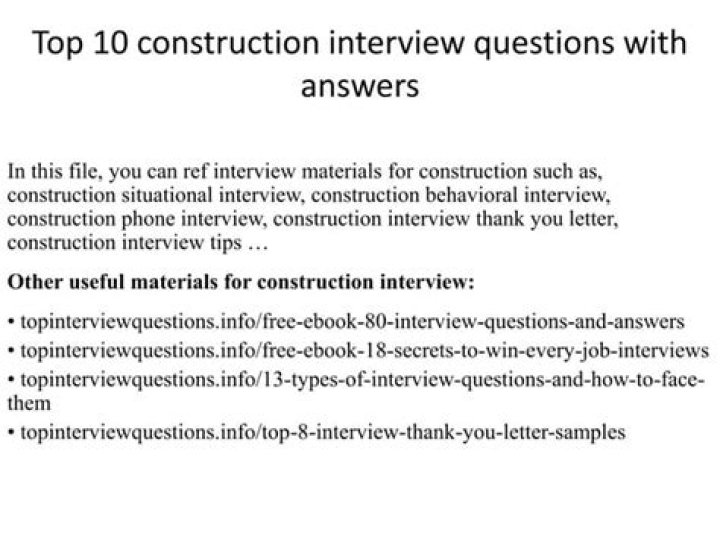 Building Construction Interview Questions and Answers PDF: Master Your Job Interview
