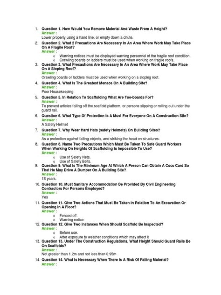 Building Construction Interview Questions PDF for Job Success