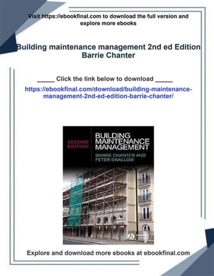 Comprehensive Building Maintenance and Management PDF Guide