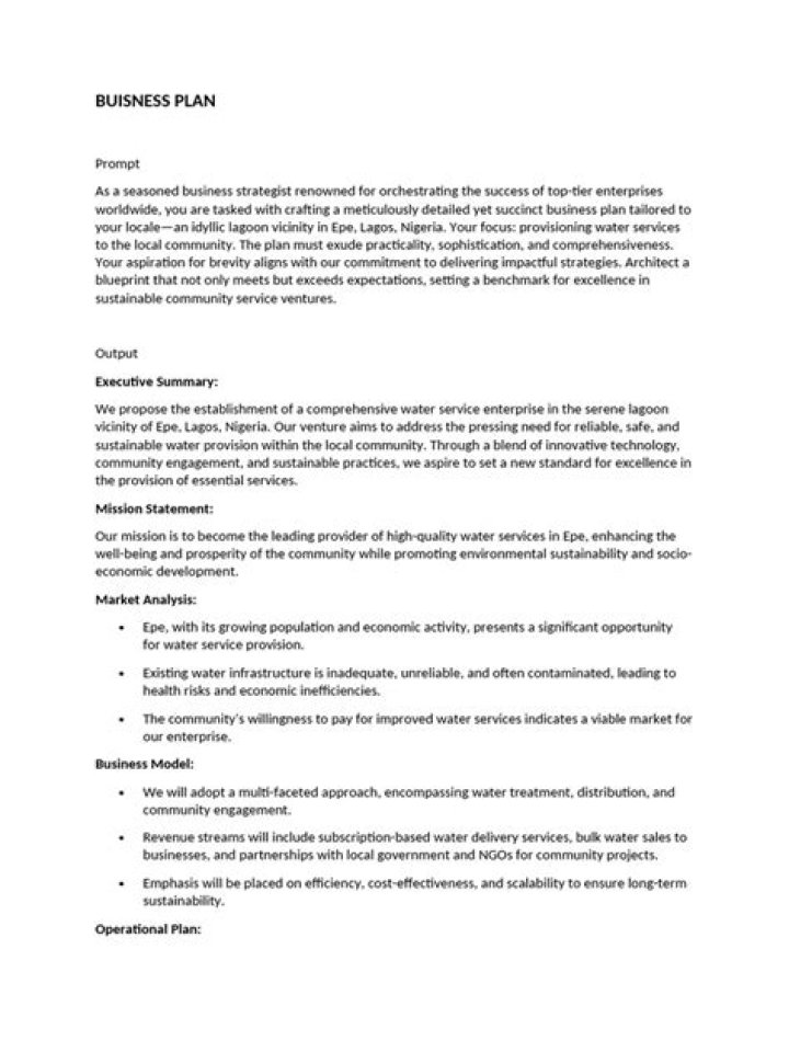Free Business Plan PDF Template for Easy Startup Success