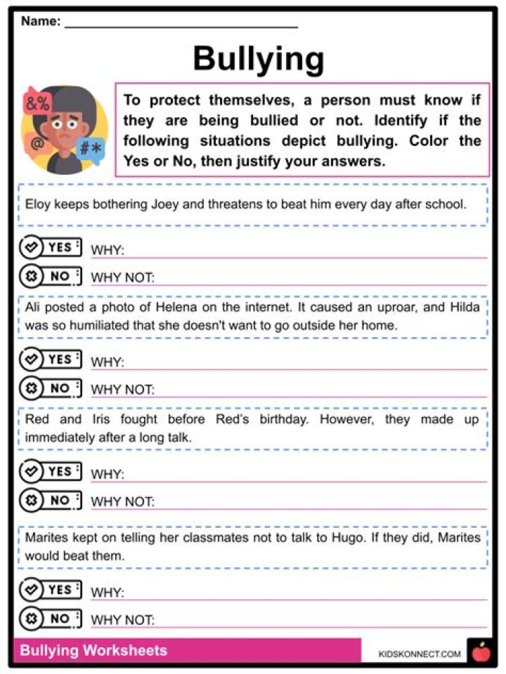 Bullying Reading Comprehension Worksheets PDF – Build Empathy & Skills