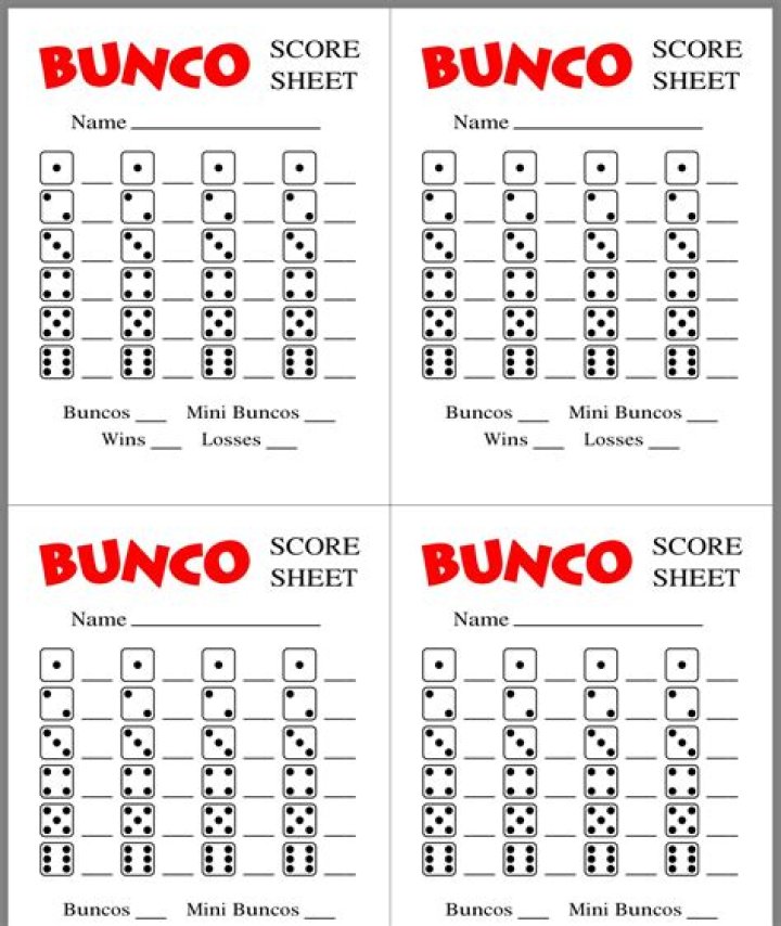 Download Free Bunco Sheets PDF for Easy Play