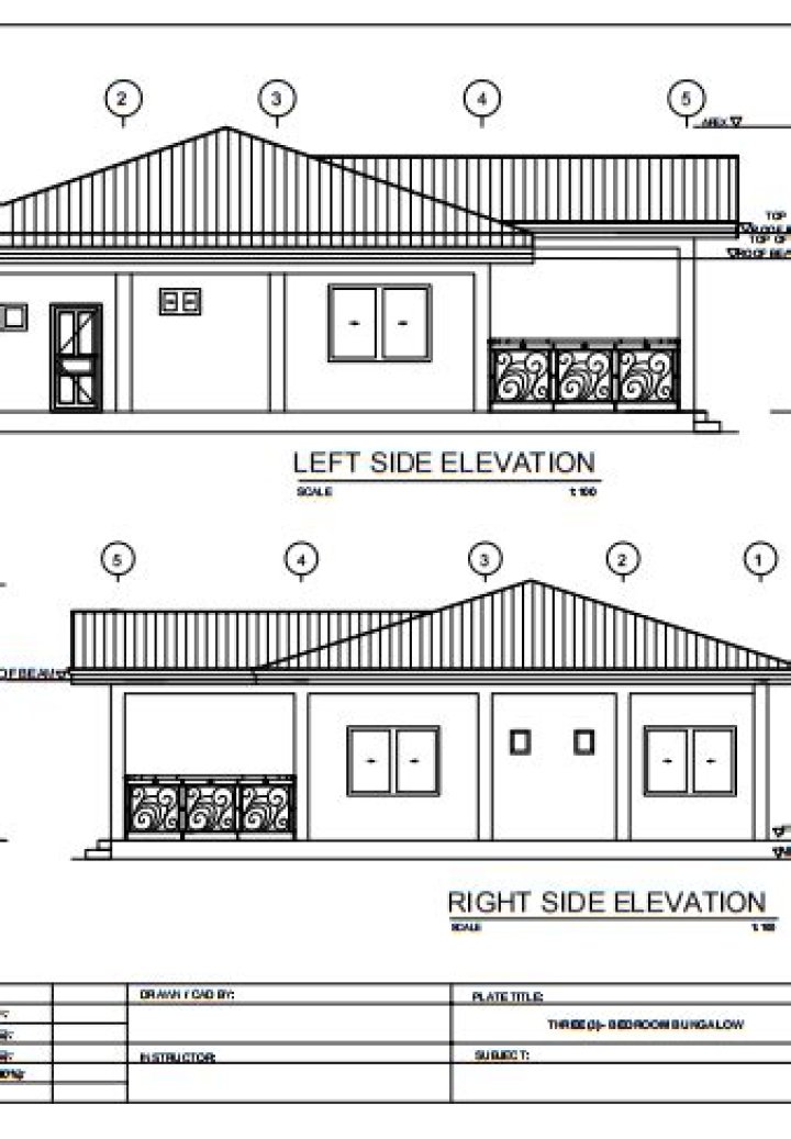 Bungalow Plan Elevation Section PDF – Detailed Design & Layout