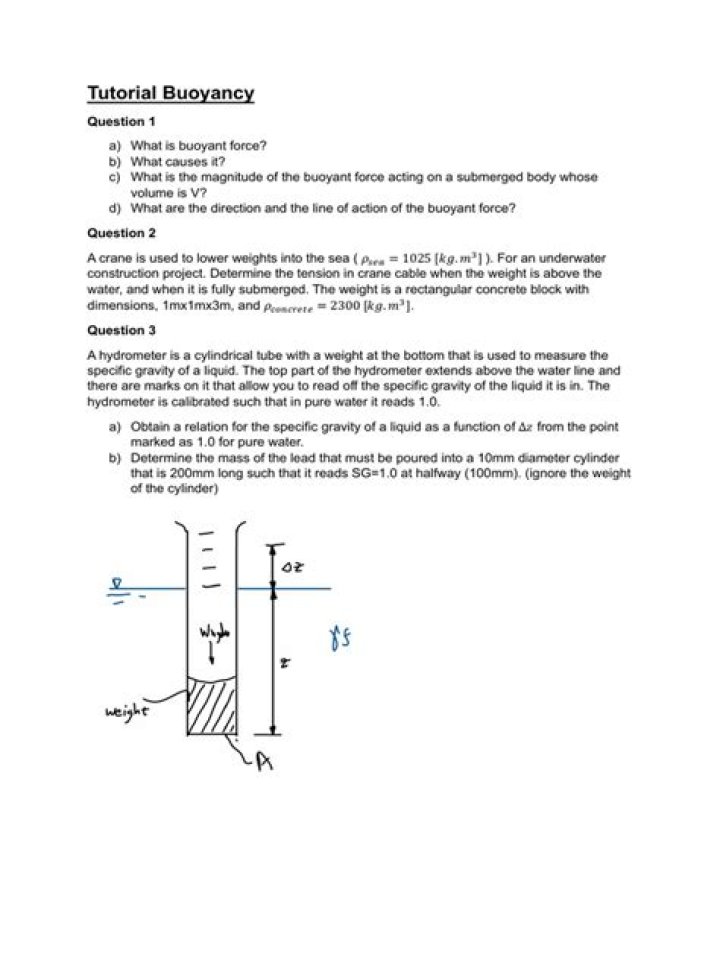 Buoyancy Questions and Answers PDF: Expert Solutions