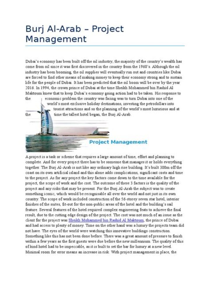 Burj Al Arab Project Management PDF: Full Blueprint & Execution Guide