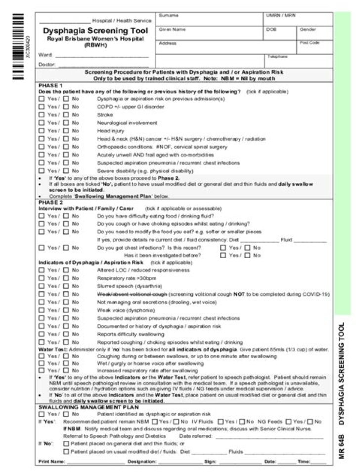 Burke Dysphagia Screening Test PDF: Quick & Reliable Assessment