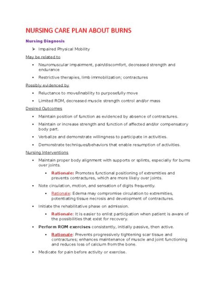 Burn Nursing Care Plan PDF: Essential Guidelines & Templates