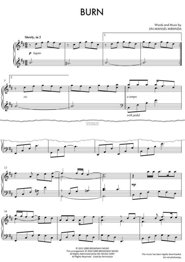 Download Burn Sheet Music PDF Instantly