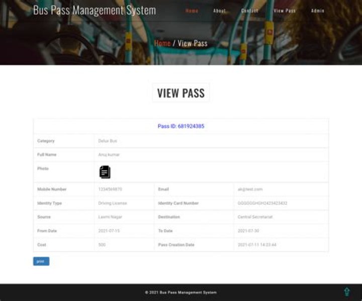 Bus Pass Management System Project Documentation PDF – Complete Guide