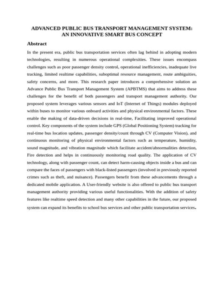 Efficient Bus Transport Management System PDF Guide