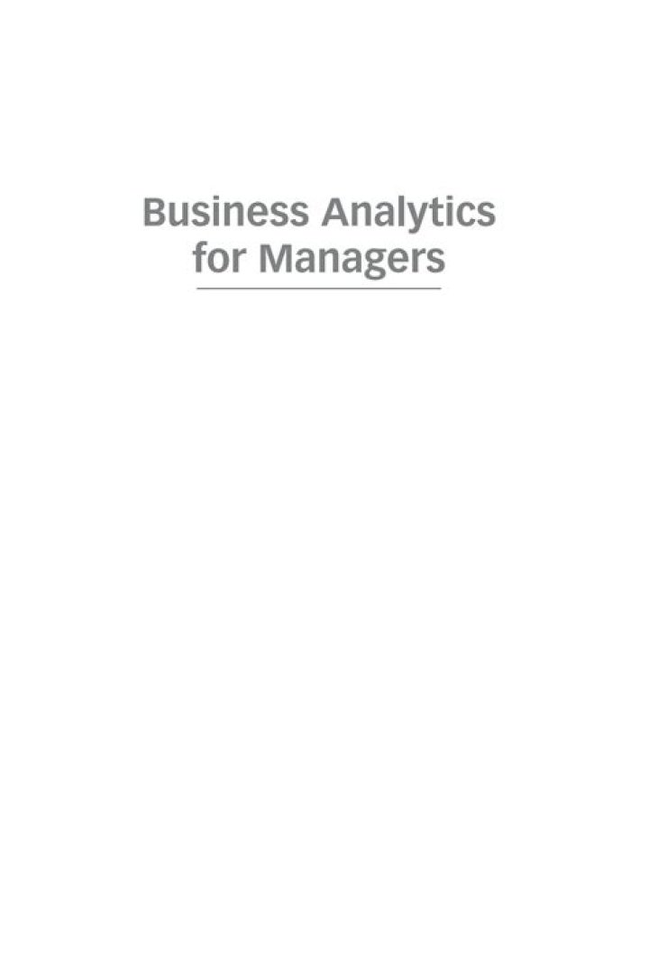 Master Business Analytics for Managers: Use R PDF Tools