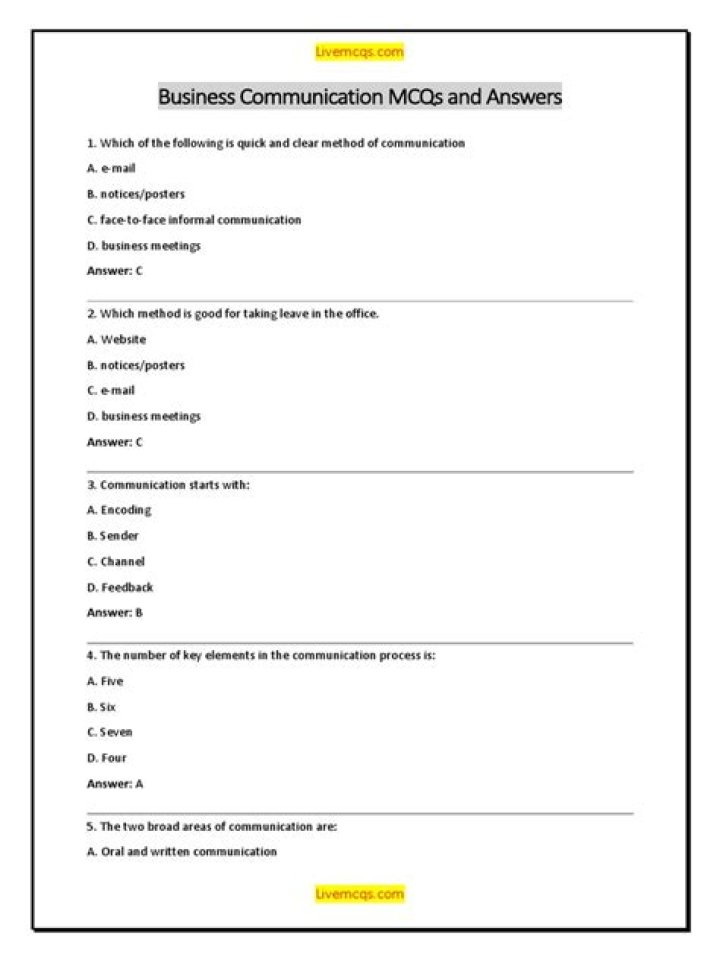 Business Communication Questions and Answers PDF Guide