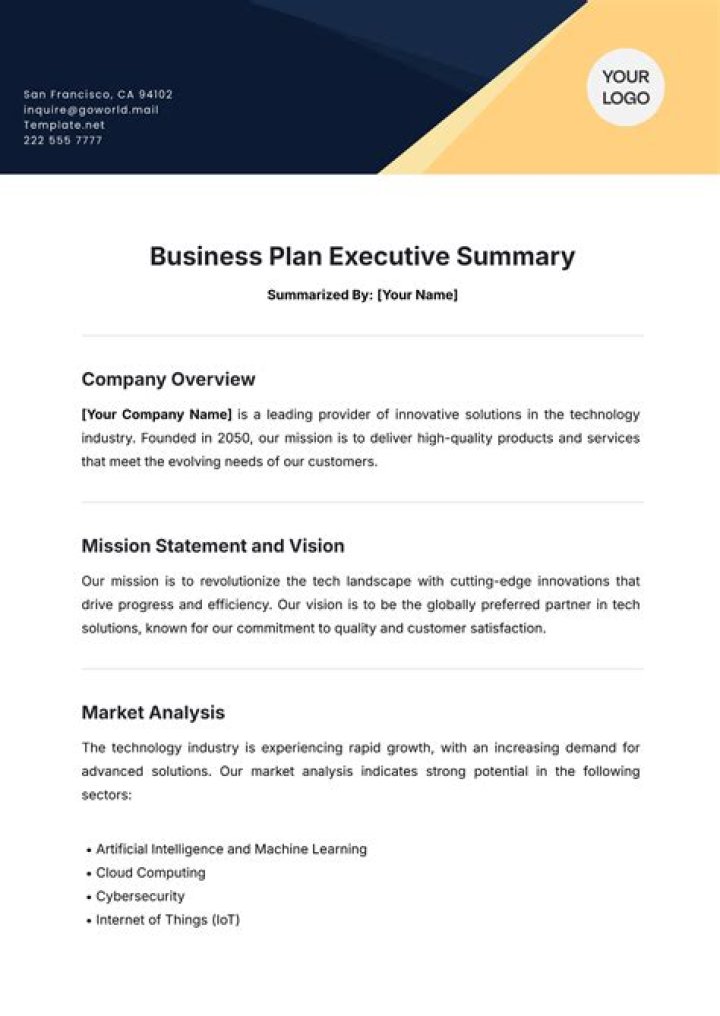 Free Business Consulting & Resource Management Business Plan Sample PDF