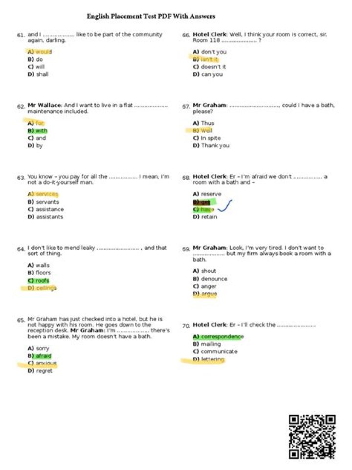 Master Business English: Placement Test PDF with Practice Questions