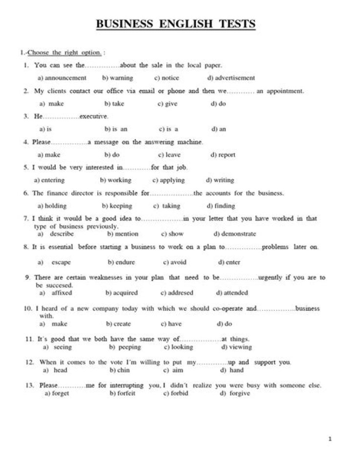 Master Business English: Take the Official Test PDF Now