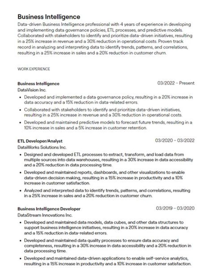 Business Intelligence Manager Job Description PDF