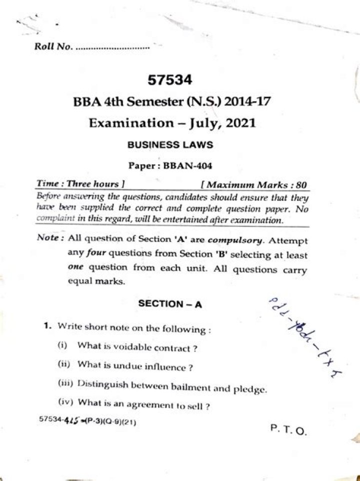 Free Business Law Question Paper PDF for Exam Preparation