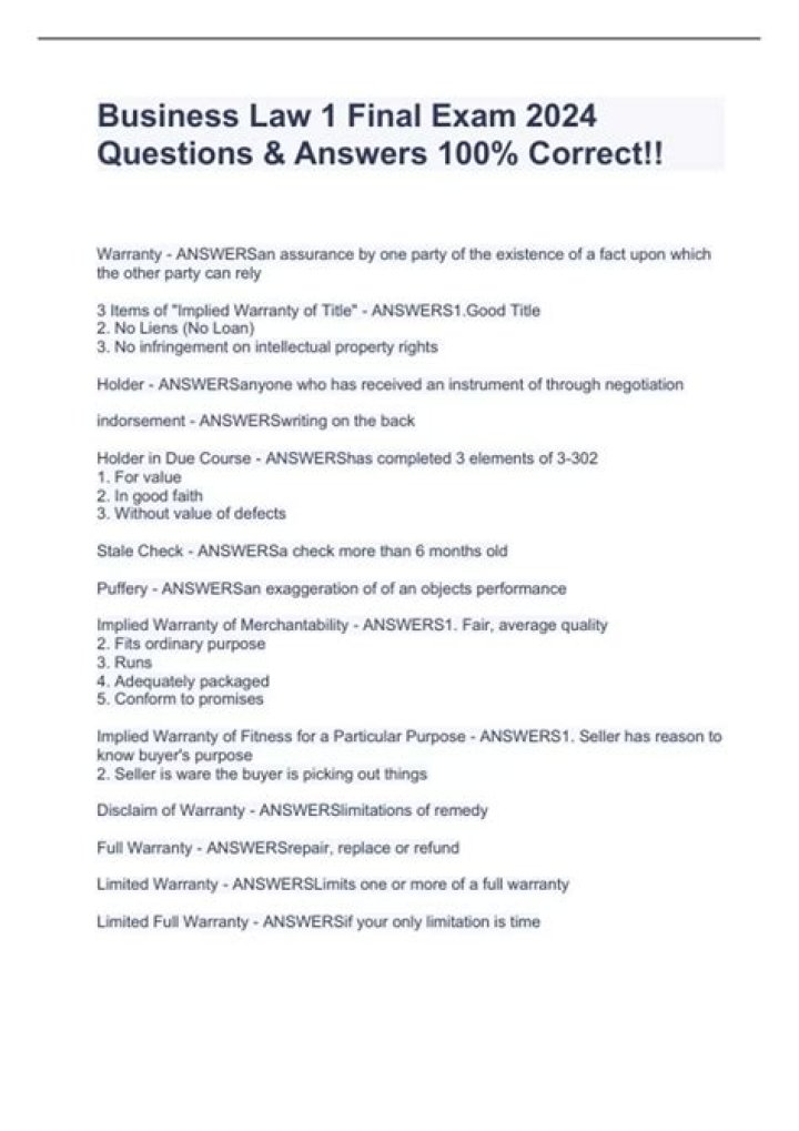 Business Law Questions and Answers PDF: Expert Answers for Professionals