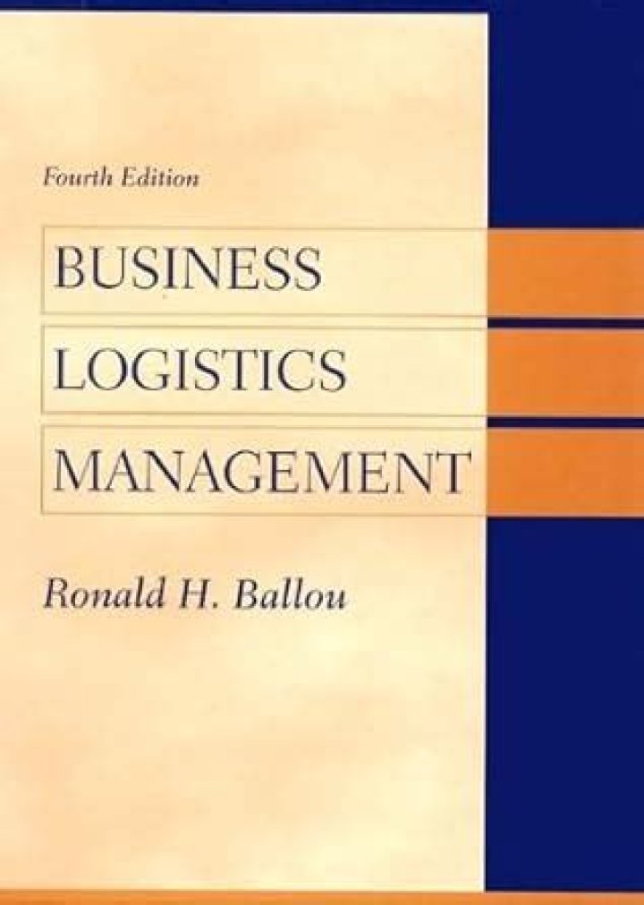 Business Logistics Management by Ronald Ballou: Essential PDF Guide